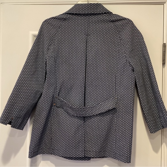 Attyre New York Blue & White Lightweight Button Up Jacket Size Large 3/4 Sleeves - Picture 2 of 6